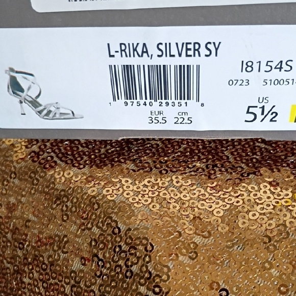 Franco Sarto Metallic Silver Strappy Kitten Heels - Picture 6 of 7